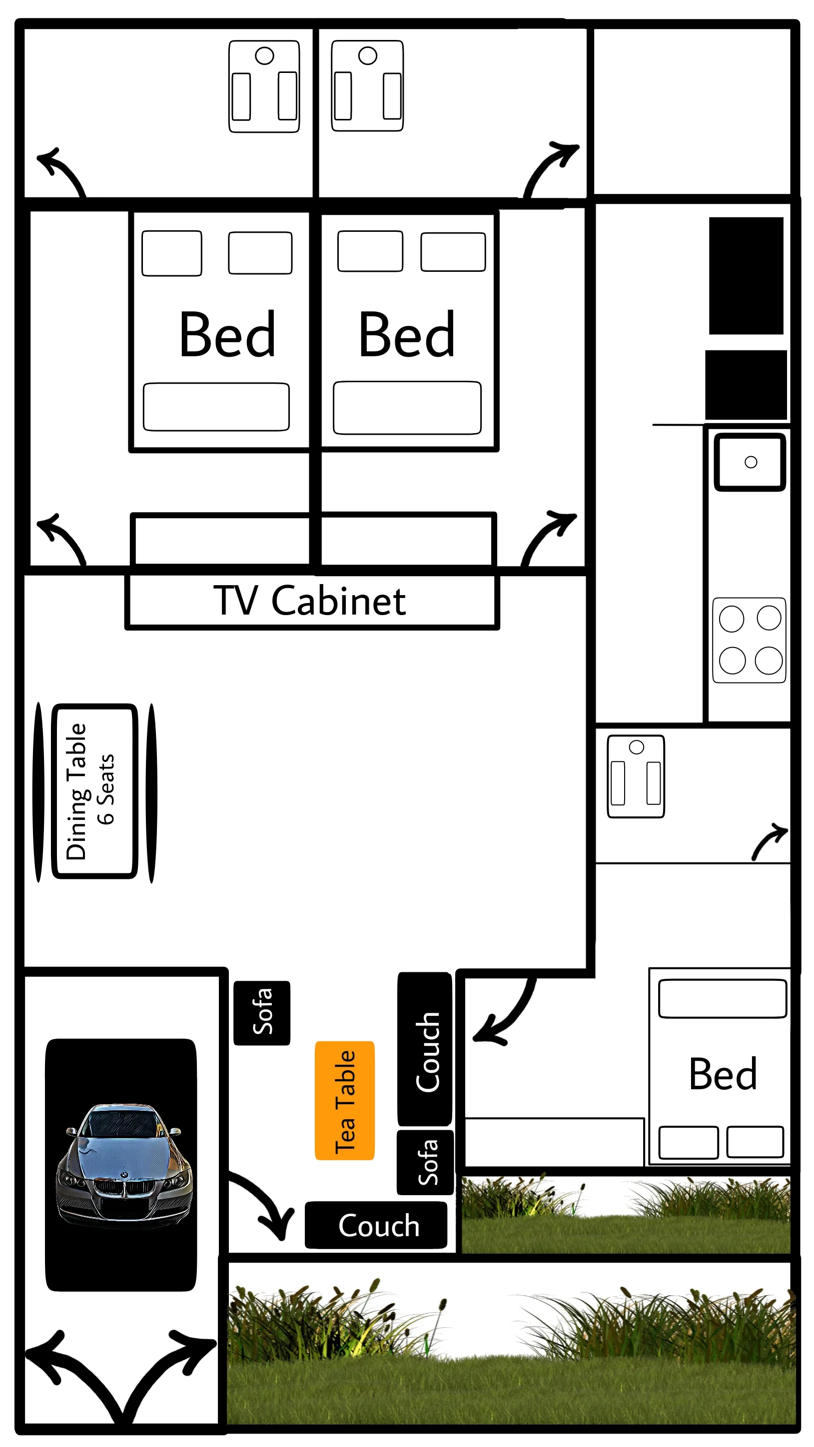 Intérieur bien décoré d'un appartement récemment acheté