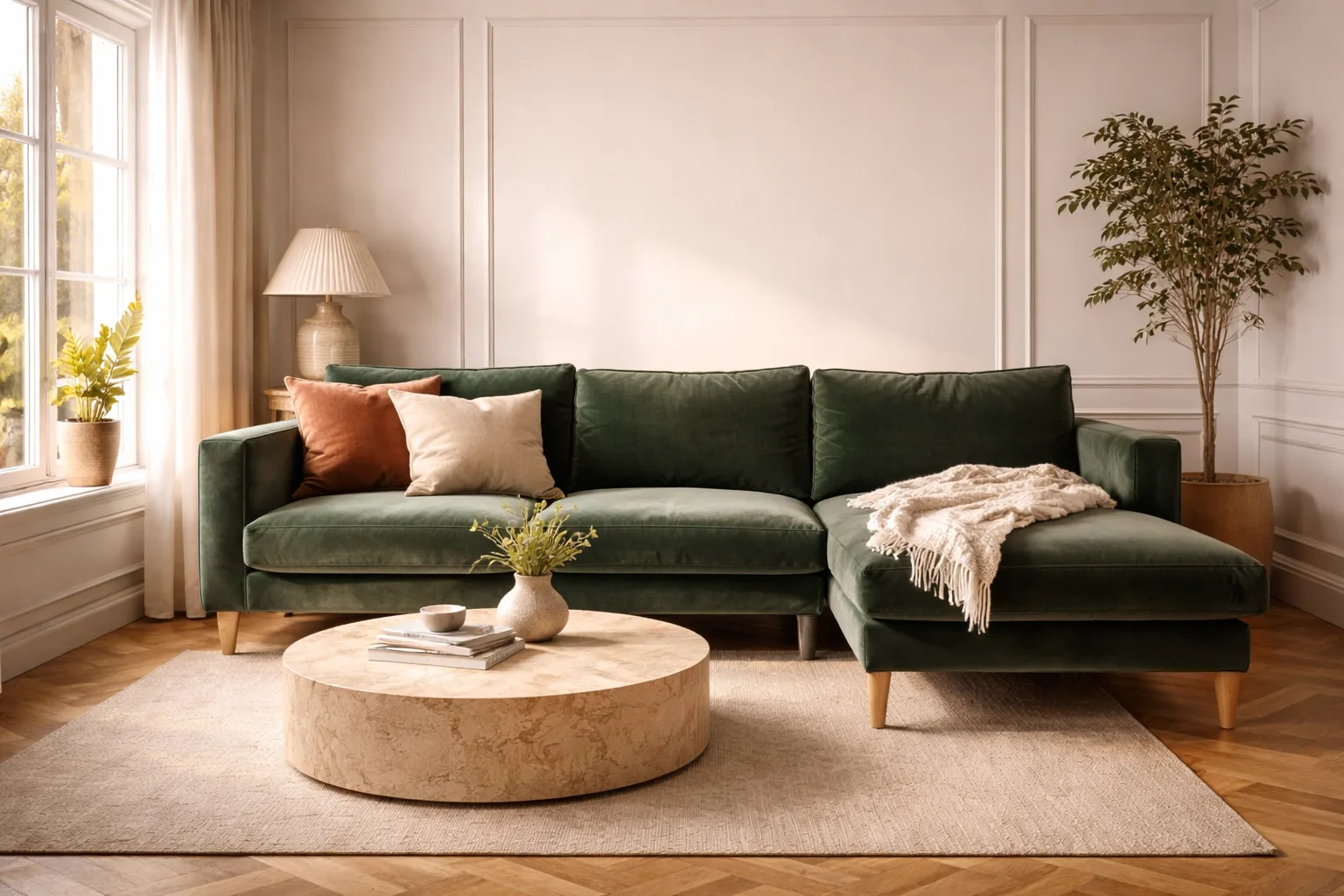 Canapé salon bien proportionné taille espace