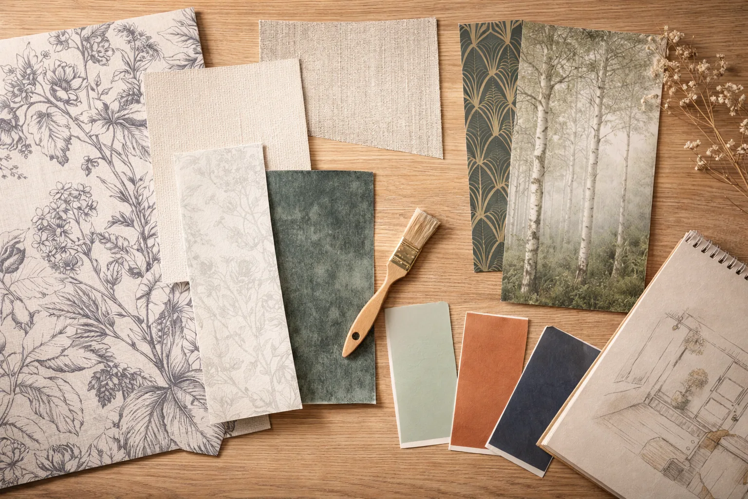 Papier peint botanique tendance 2025 chambre salon