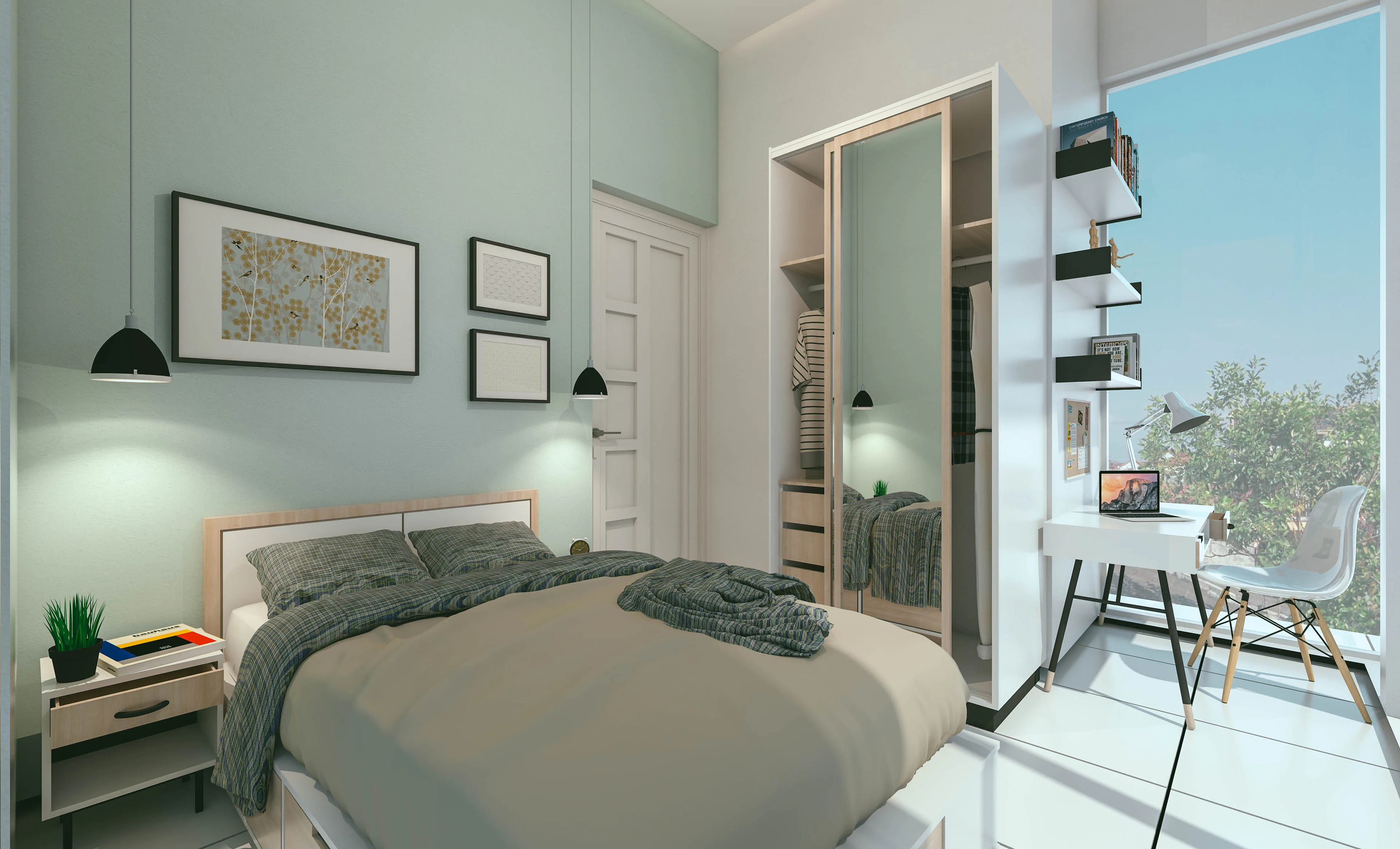 Meubles au style scandinave avec bois naturel, lignes épurées et couleurs neutres